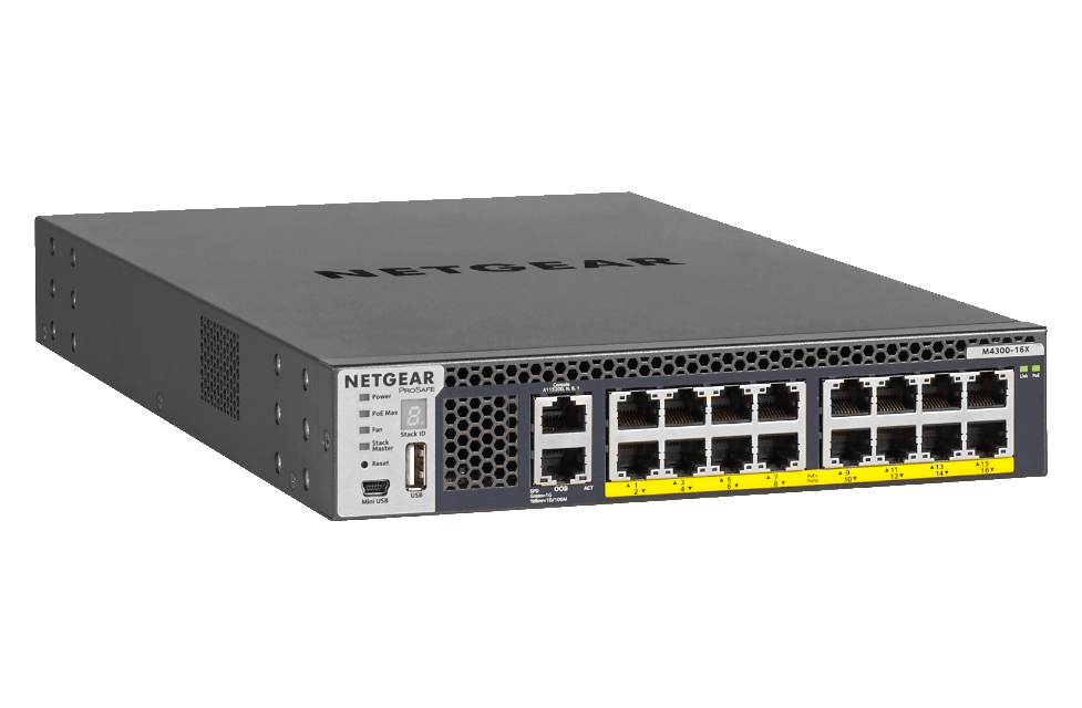 WyreStorm M4300-XSM4316PA-16X — Netgear Pre-configured 10GbE 16-port Switch for use with NetworkHD 600 Series