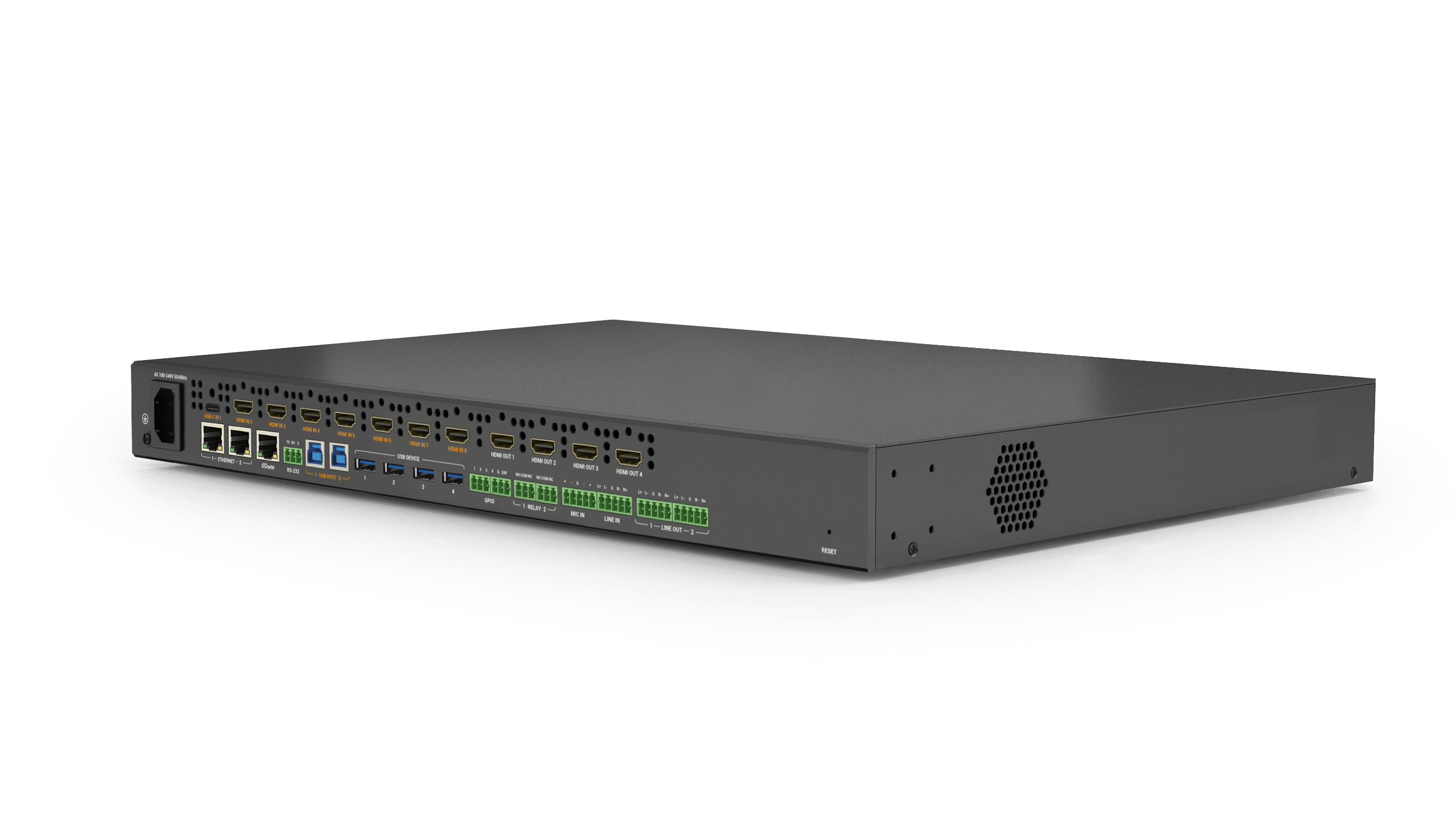 WyreStorm MX-0804-EDC 8x4 Seamless Matrix Switch with USB-C & Dante - Görsel 2