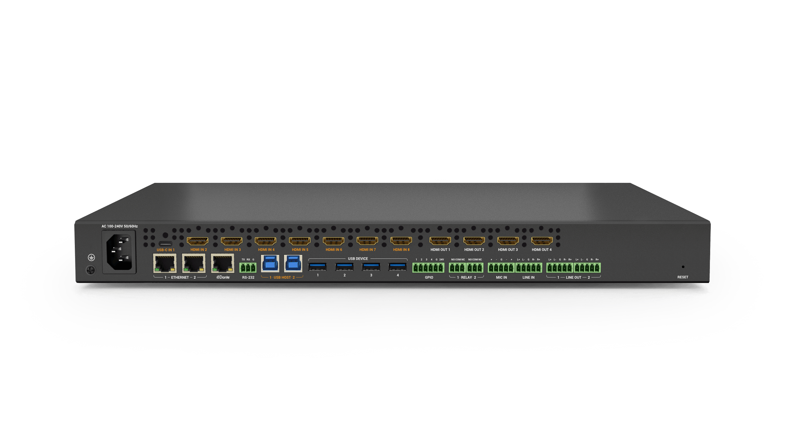 WyreStorm MX-0804-EDC 8x4 Seamless Matrix Switch with USB-C & Dante - Görsel 4