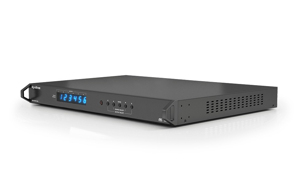 WyreStorm MXV-0606-H2A v2 — 4K HDR 4:4:4 60Hz HDBaseT 6x6 Matrix Switch with 6x Toslink Zone Audio De-Embed and 4 Mirrored HDMI Outputs (4K: 35m/115ft, 1080p: 70m/230ft)