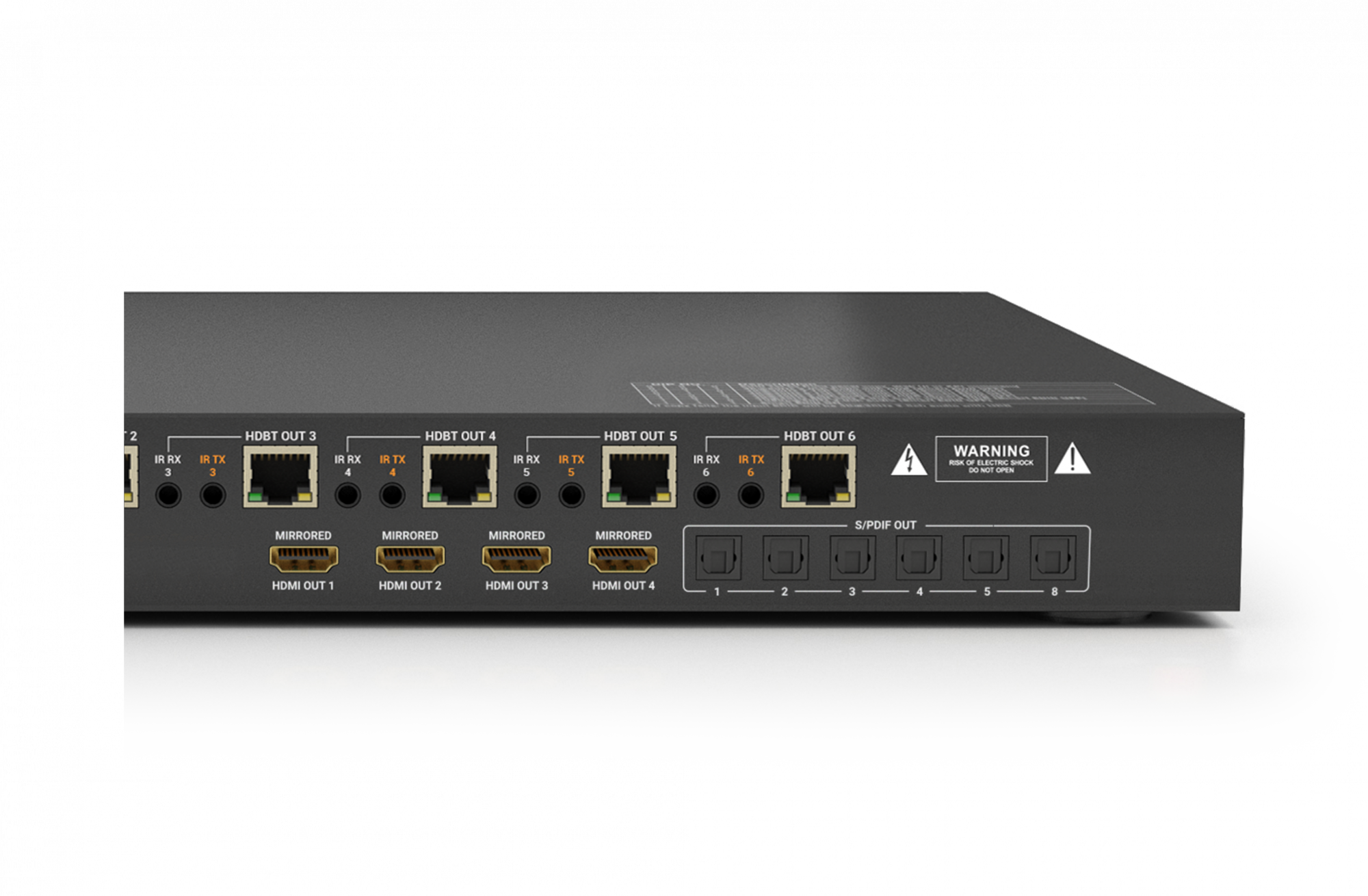 WyreStorm MXV-0606-H2A v2 — 4K HDR 4:4:4 60Hz HDBaseT 6x6 Matrix Switch with 6x Toslink Zone Audio De-Embed and 4 Mirrored HDMI Outputs (4K: 35m/115ft, 1080p: 70m/230ft) - Görsel 4