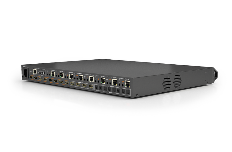 WyreStorm MXV-0808-H2A v2 — 4K HDR 4:4:4 60Hz HDBaseT 8x8 Matrix Switch with Assignable Audio De-Embed and 4 mirrored HDMI outputs (4K 35m/114ft, 1080p 70m/230ft)