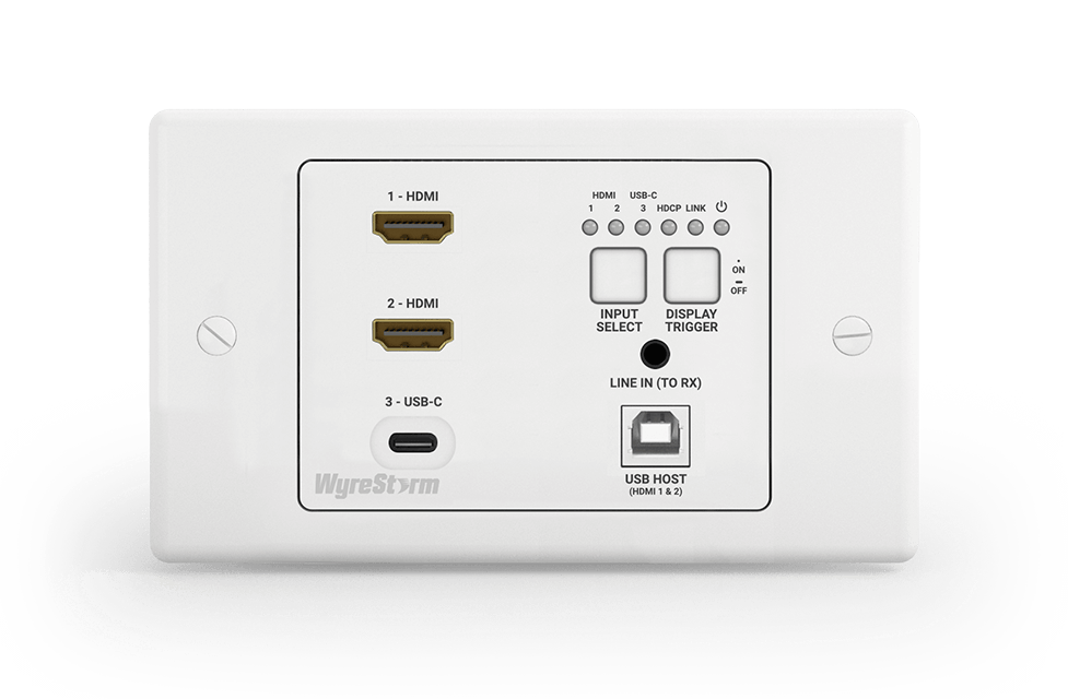 WyreStorm SW-130-TX-UK — 3-Input In-wall HDBaseT Transmitter (2-gang UK)