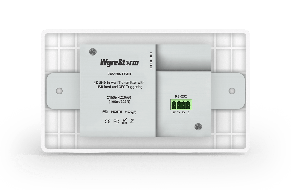 WyreStorm SW-130-TX-UK — 3-Input In-wall HDBaseT Transmitter (2-gang UK) - Görsel 2